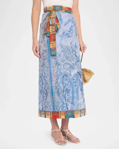 Etro Paisley Wrap Midi Skirt Coverup | Thumbnail 4