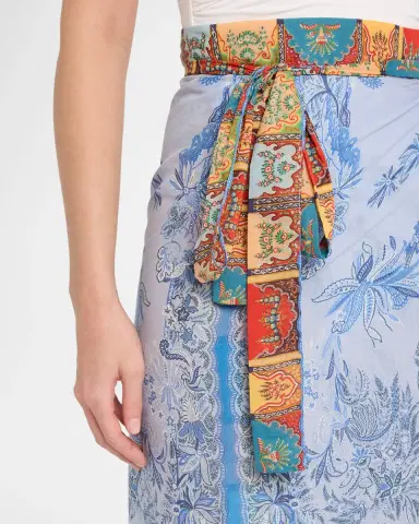 Etro Paisley Wrap Midi Skirt Coverup | Thumbnail 5