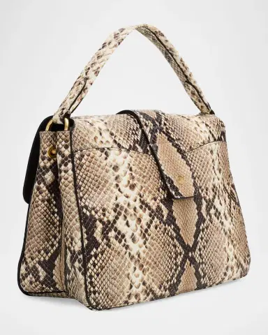 Burberry Rider Small Python-Print Leather Top-Handle Bag | Thumbnail 2 Burberry Rider Small Python-Print Leather Top-Handle Bag | Thumbnail 2