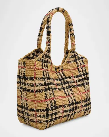 Burberry Small Margate Crochet Raffia Tote Bag | Thumbnail 2 Burberry Small Margate Crochet Raffia Tote Bag | Thumbnail 2