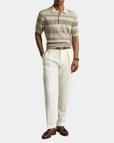 Polo Ralph Lauren Men's Fair Isle Linen-Cotton Polo Sweater | Thumbnail 2 Polo Ralph Lauren Men's Fair Isle Linen-Cotton Polo Sweater | Thumbnail 2