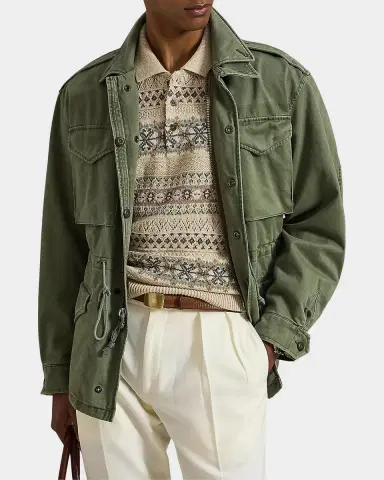 Polo Ralph Lauren Men's Fair Isle Linen-Cotton Polo Sweater | Thumbnail 6 Polo Ralph Lauren Men's Fair Isle Linen-Cotton Polo Sweater | Thumbnail 6