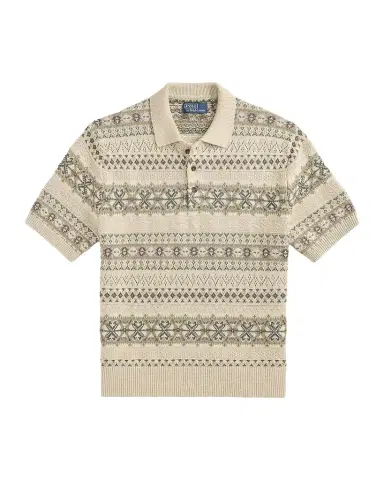 Polo Ralph Lauren Men's Fair Isle Linen-Cotton Polo Sweater | Thumbnail 1 Polo Ralph Lauren Men's Fair Isle Linen-Cotton Polo Sweater | Thumbnail 1