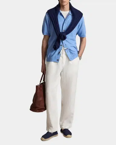 Polo Ralph Lauren Men's Cotton-Linen Short-Sleeve Cardigan | Thumbnail 2 Polo Ralph Lauren Men's Cotton-Linen Short-Sleeve Cardigan | Thumbnail 2