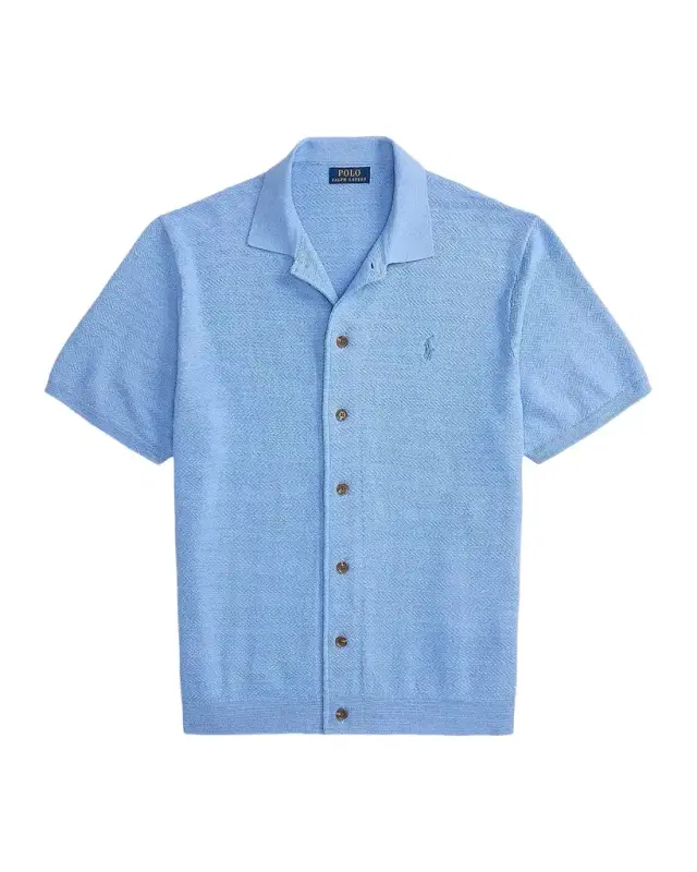 Men 's Cotton-Linen Short-Sleeve Cardigan