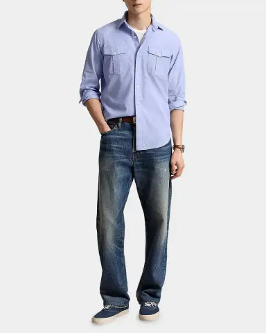 Polo Ralph Lauren Men's Classic Fit End-On-End Workshirt | Thumbnail 2 Polo Ralph Lauren Men's Classic Fit End-On-End Workshirt | Thumbnail 2