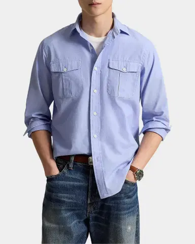 Polo Ralph Lauren Men's Classic Fit End-On-End Workshirt | Thumbnail 4 Polo Ralph Lauren Men's Classic Fit End-On-End Workshirt | Thumbnail 4