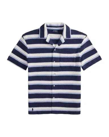 Polo Ralph Lauren Men's Stripe Herringbone Camp Shirt | Thumbnail 1 Polo Ralph Lauren Men's Stripe Herringbone Camp Shirt | Thumbnail 1