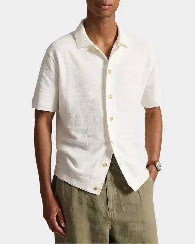 Polo Ralph Lauren Men's Cotton-Linen Short-Sleeve Cardigan | Thumbnail 4
