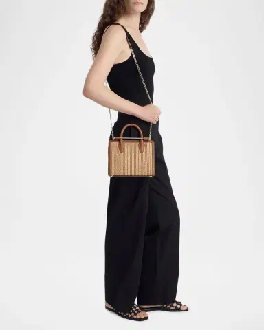 Strathberry Mini Raffia & Leather Tote Bag | Thumbnail 3 Strathberry Mini Raffia & Leather Tote Bag | Thumbnail 3