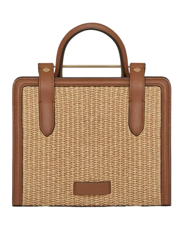 STRATHBERRY Mini Raffia & Leather Tote Bag