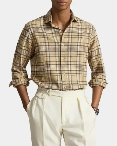 Polo Ralph Lauren Men's Classic Fit Plaid Flannel Button-Down Shirt | Thumbnail 4 Polo Ralph Lauren Men's Classic Fit Plaid Flannel Button-Down Shirt | Thumbnail 4