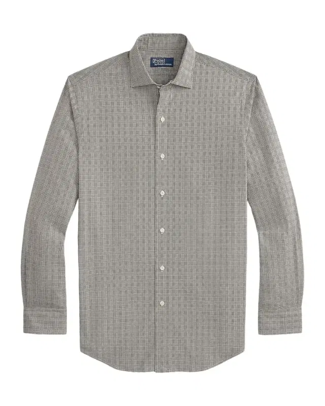 Men 's Classic Fit Glen Plaid Poplin Sport Shirt