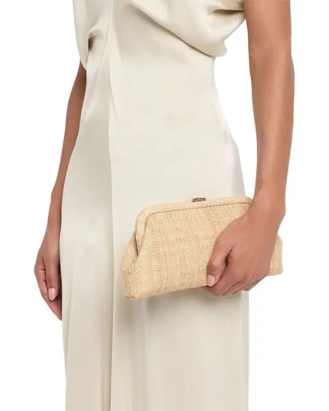 Jimmy Choo Skylar Woven Raffia Clutch Bag
