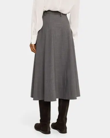Brunello Cucinelli Virgin Wool A-Line Midi Skirt | Thumbnail 3 Brunello Cucinelli Virgin Wool A-Line Midi Skirt | Thumbnail 3
