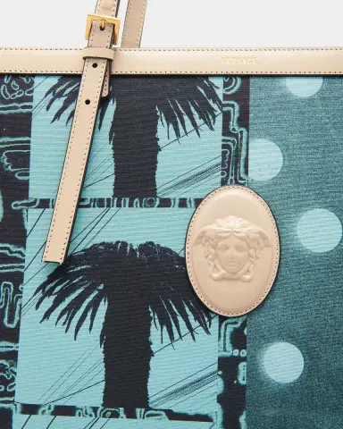 Versace Large Palm-Print Medusa Logo Tote Bag | Thumbnail 4 Versace Large Palm-Print Medusa Logo Tote Bag | Thumbnail 4
