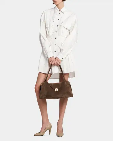 Versace Medium Suede Shoulder Bag | Thumbnail 3 Versace Medium Suede Shoulder Bag | Thumbnail 3