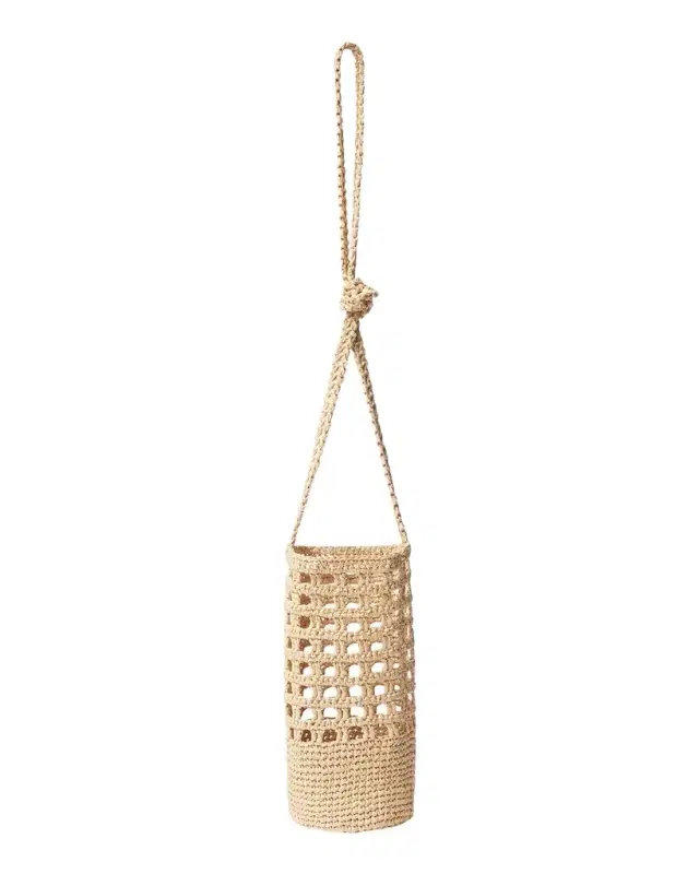 A.L.C. Rita Crochet Raffia Cylindrical Shoulder Bag