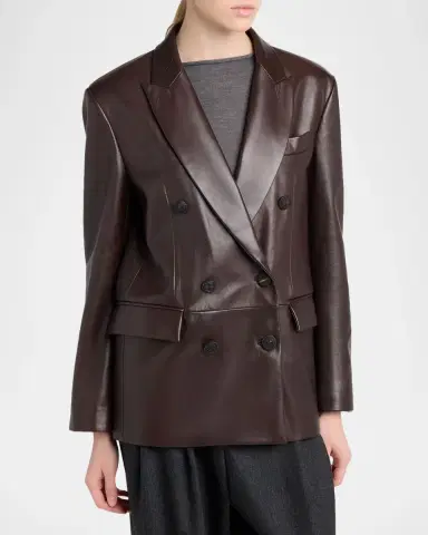 Giorgio Armani Double-Breasted Leather Jacket | Thumbnail 3 Giorgio Armani Double-Breasted Leather Jacket | Thumbnail 3