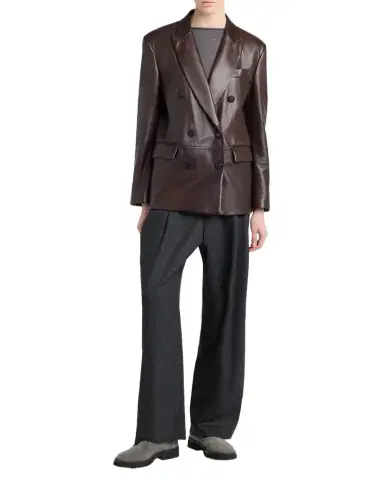 Giorgio Armani Double-Breasted Leather Jacket | Thumbnail 1 Giorgio Armani Double-Breasted Leather Jacket | Thumbnail 1