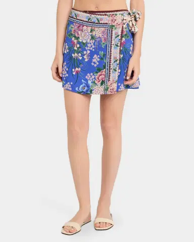 Agua Bendita Ziara Ivy Floral Wrap Mini Skirt | Thumbnail 4
