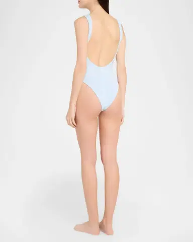 Hunza G Square-Neck One-Piece Swimsuit | Thumbnail 2