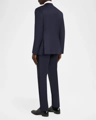 Giorgio Armani Men's Soft Woven Satin-Trim Single-Breasted Suit | Thumbnail 3 Giorgio Armani Men's Soft Woven Satin-Trim Single-Breasted Suit | Thumbnail 3