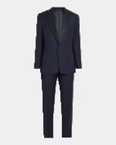 Giorgio Armani Men's Soft Woven Satin-Trim Single-Breasted Suit | Thumbnail 7 Giorgio Armani Men's Soft Woven Satin-Trim Single-Breasted Suit | Thumbnail 7