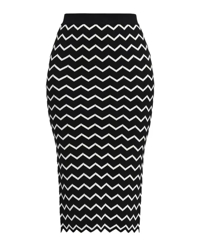 Hervé Léger The Giana Chevron Knit Skirt