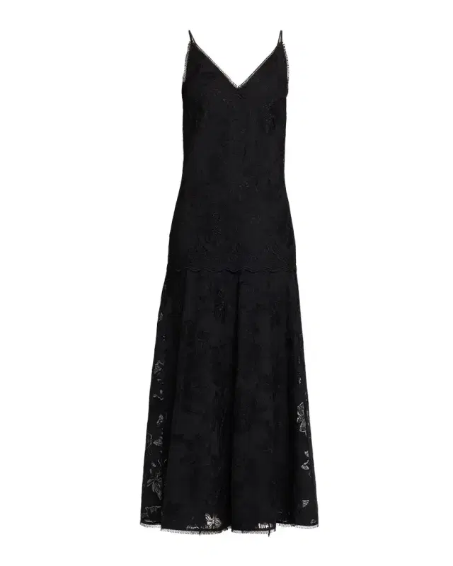 Kobi Halperin Robbie Embroidered Lace-Trim Maxi Dress