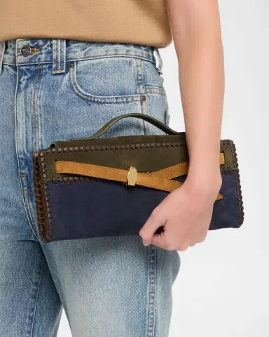 Veronica Beard Dash Colorblocked Suede Top Handle bag | Thumbnail 2 Veronica Beard Dash Colorblocked Suede Top Handle bag | Thumbnail 2