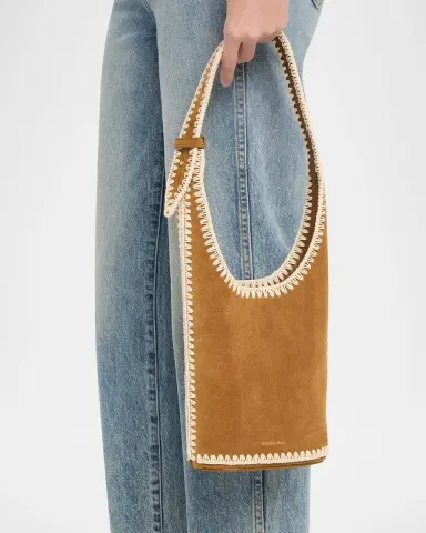 Veronica Beard Loop Small Whipstitch Suede Shoulder Bag | Thumbnail 2 Veronica Beard Loop Small Whipstitch Suede Shoulder Bag | Thumbnail 2