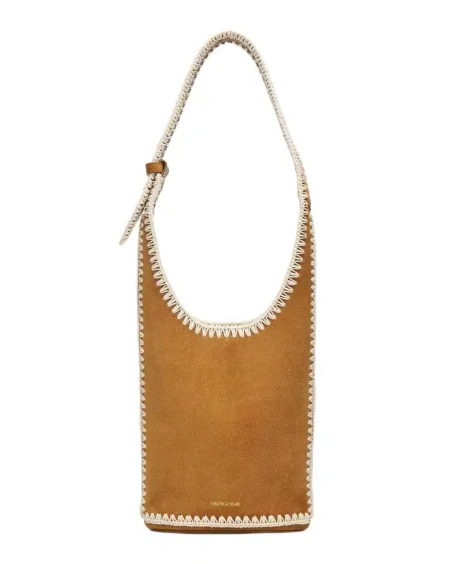 Veronica Beard Loop Small Whipstitch Suede Shoulder Bag