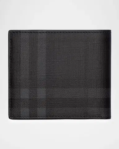 Burberry Men's City Check Coated Canvas Bifold Wallet | Thumbnail 2 Burberry Men's City Check Coated Canvas Bifold Wallet | Thumbnail 2