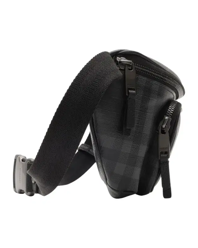 Burberry Men 's ML Iron Check Coated Canvas Belt Bag