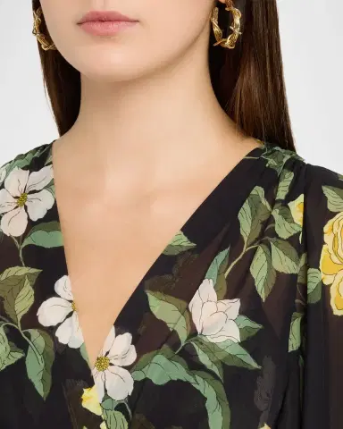 Ungaro Sylvie Ruffle Floral Chiffon Maxi Dress | Thumbnail 5