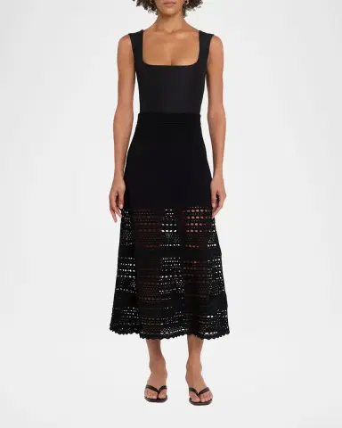 Simkhai Westly Open-Stitch Midi Skirt | Thumbnail 2