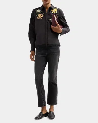 Ungaro Dylan Floral Applique Poplin Blouse | Thumbnail 2 Ungaro Dylan Floral Applique Poplin Blouse | Thumbnail 2