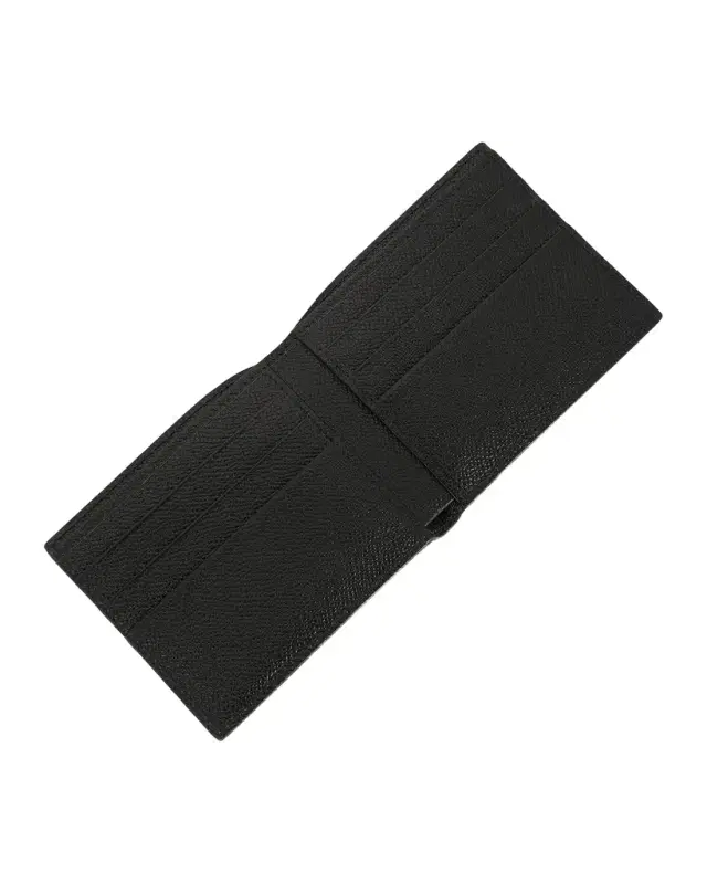 Dolce & Gabbana Men 's Logo Plaque Dauphine Leather Bifold Wallet