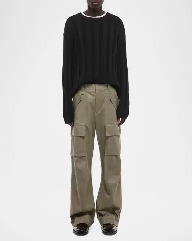 Helmut Lang Men's Chino Twill Wide Leg Cargo Pants | Thumbnail 2