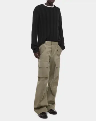 Helmut Lang Men's Chino Twill Wide Leg Cargo Pants | Thumbnail 7