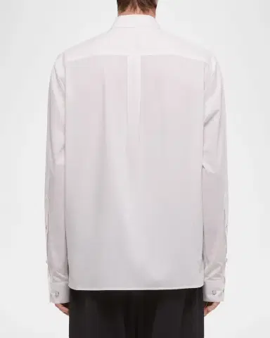Helmut Lang Men's Wardrobe Covered-Placked Poplin Sport Shirt | Thumbnail 3 Helmut Lang Men's Wardrobe Covered-Placked Poplin Sport Shirt | Thumbnail 3