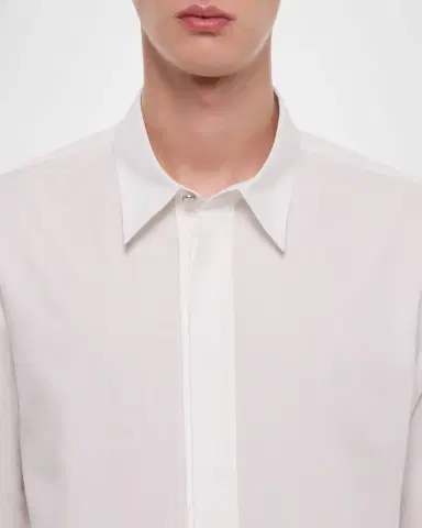 Helmut Lang Men's Wardrobe Covered-Placked Poplin Sport Shirt | Thumbnail 5 Helmut Lang Men's Wardrobe Covered-Placked Poplin Sport Shirt | Thumbnail 5