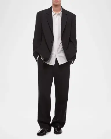 Helmut Lang Men's Wardrobe Covered-Placked Poplin Sport Shirt | Thumbnail 6 Helmut Lang Men's Wardrobe Covered-Placked Poplin Sport Shirt | Thumbnail 6