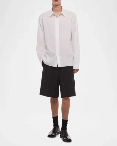 Helmut Lang Men's Wardrobe Covered-Placked Poplin Sport Shirt | Thumbnail 8 Helmut Lang Men's Wardrobe Covered-Placked Poplin Sport Shirt | Thumbnail 8