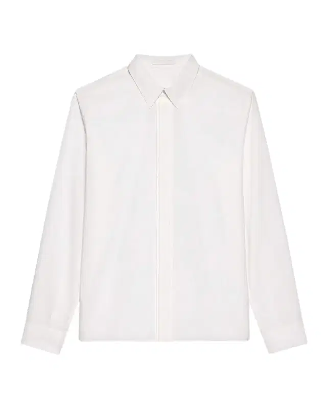 Men 's Wardrobe Covered-Placked Poplin Sport Shirt