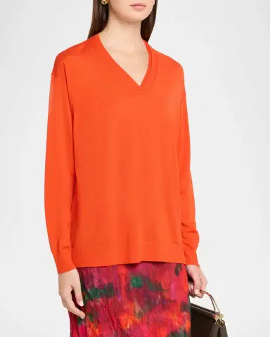 Lafayette 148 New York V-Neck Merino Wool Knit Sweater | Thumbnail 4 Lafayette 148 New York V-Neck Merino Wool Knit Sweater | Thumbnail 4