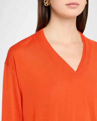 Lafayette 148 New York V-Neck Merino Wool Knit Sweater | Thumbnail 5 Lafayette 148 New York V-Neck Merino Wool Knit Sweater | Thumbnail 5