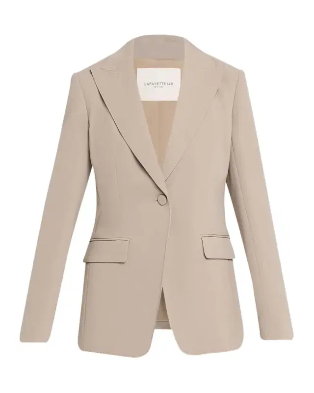 Single-Button Finesse Crepe Blazer
