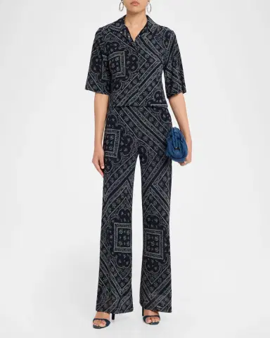 Veronica Beard Leandra Bandana-Print Top | Thumbnail 2